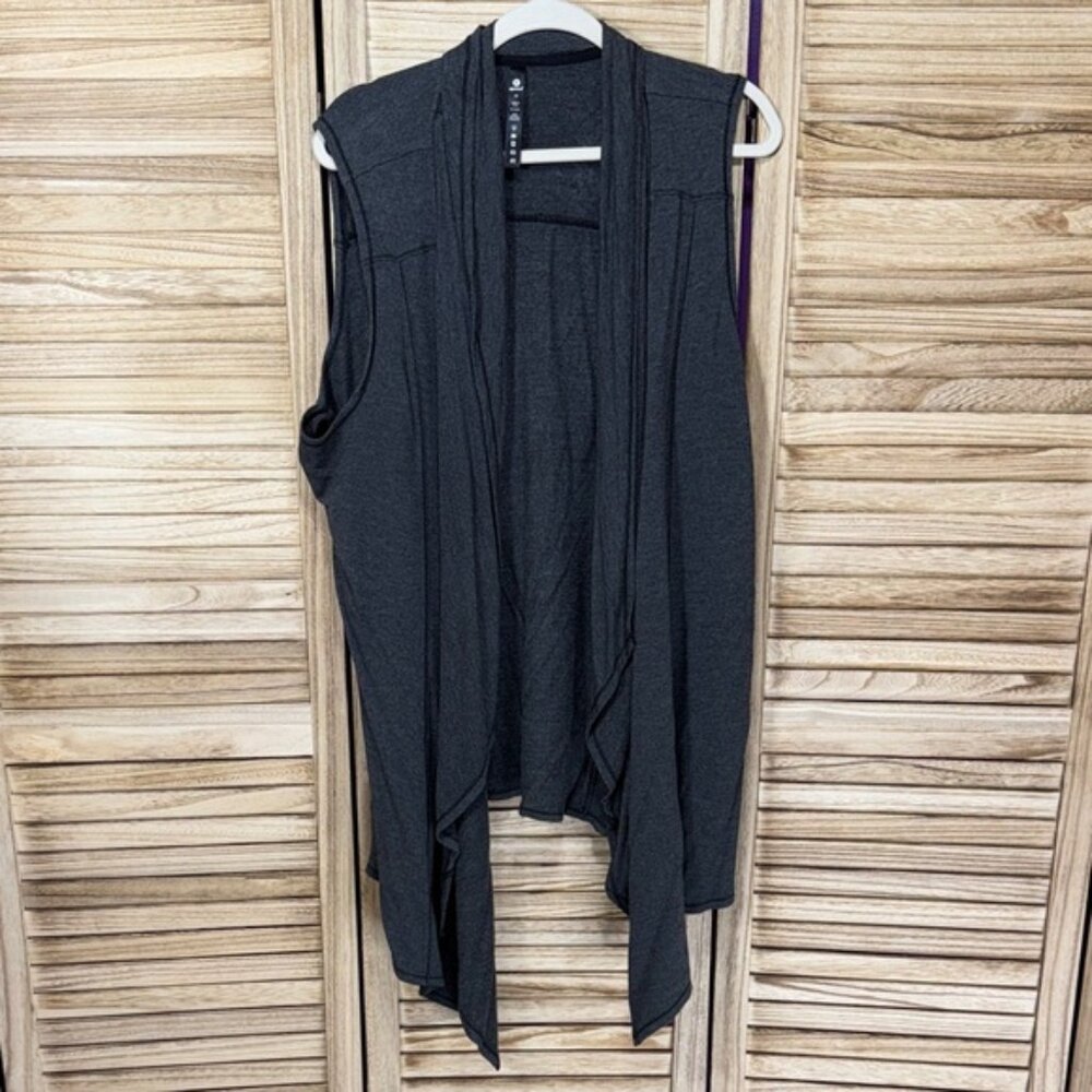 90 Degree By Cardigan Reflex Charcoal Sleeveless Drape Top Size 1X